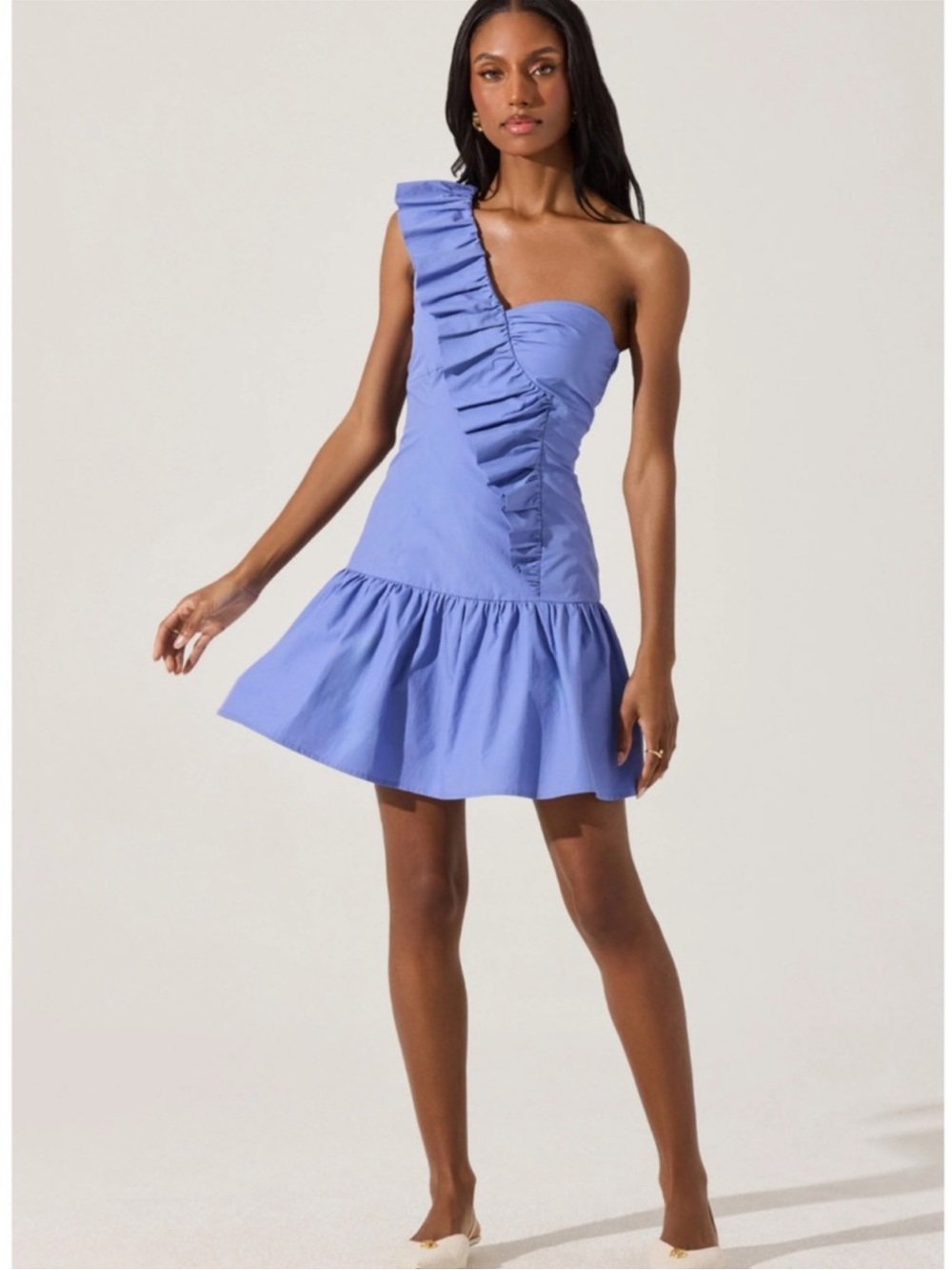 ASTR the Label One Shoulder Ruffle Mini Dress New!